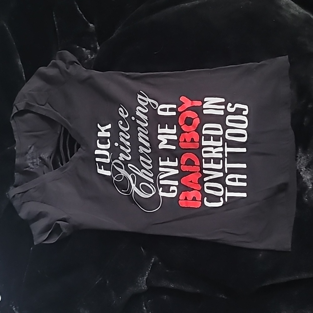 Bad Boy Tattoo Graphic Tee Small Distressed Grunge T Shirt EUC Edgy Streetwear